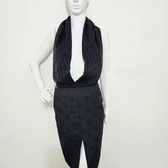 *ON HOLD* Christian Dior silk black monogram scarf / top - Picture 1 of 4
